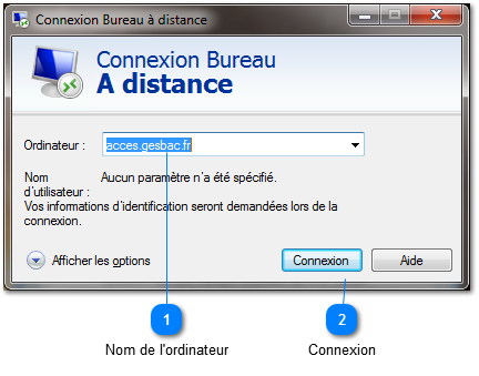 3.2. Connexion Bureau à distance