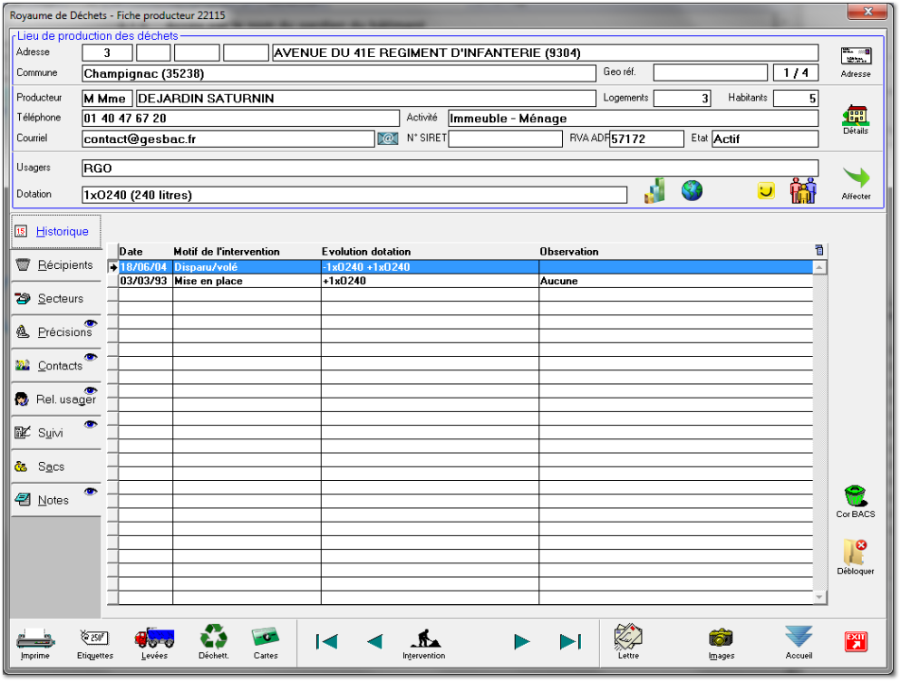 5.2. Consultation détaillée d'un emplacement