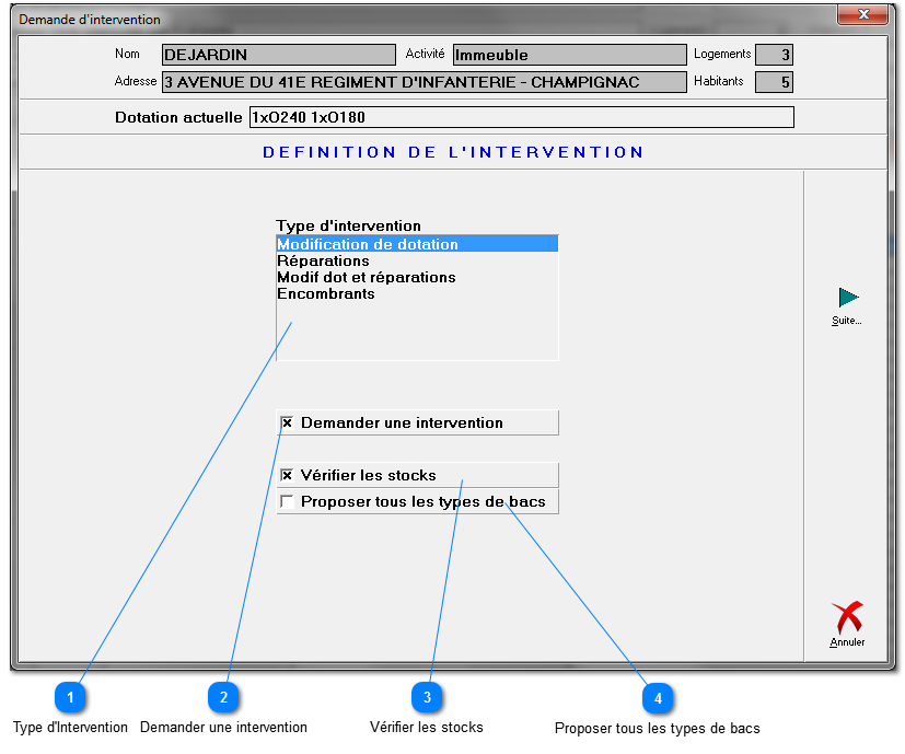 5.3. Enregistrement d'interventions