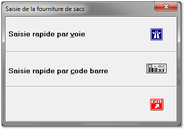 6.2. Saisie de la fourniture de sacs